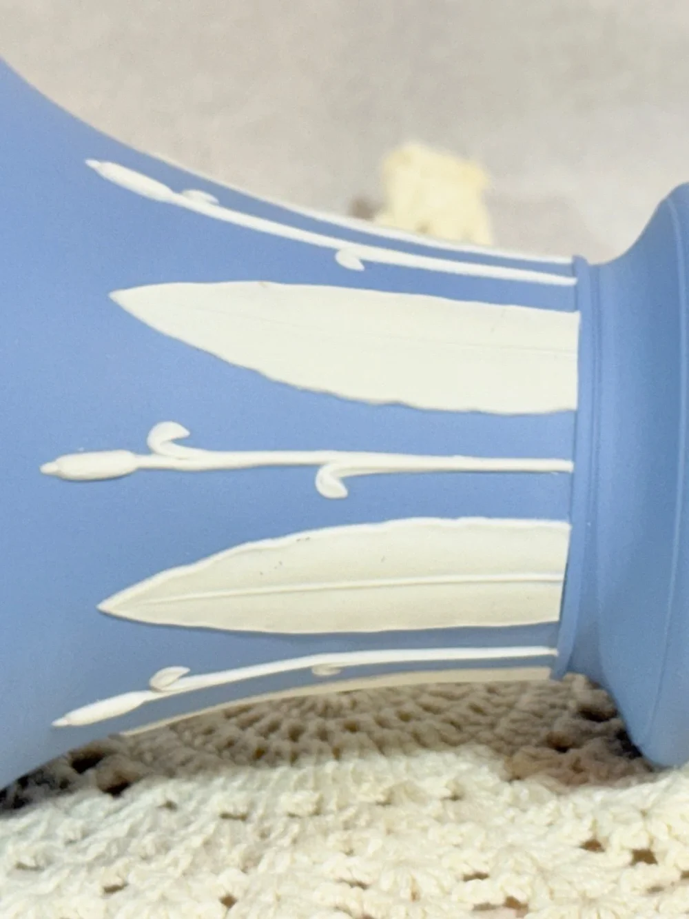 Wedgwood Blue Jasperware Vintage Trumpet Vase